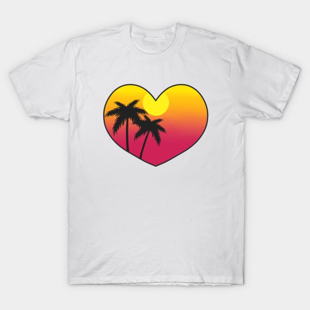 Sunset heart T-Shirt by Jasmwills